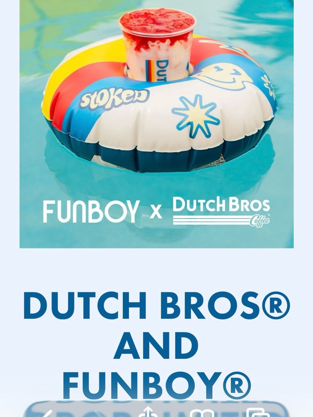 Dutch Bros Multi-Color Inflatable Cup Float